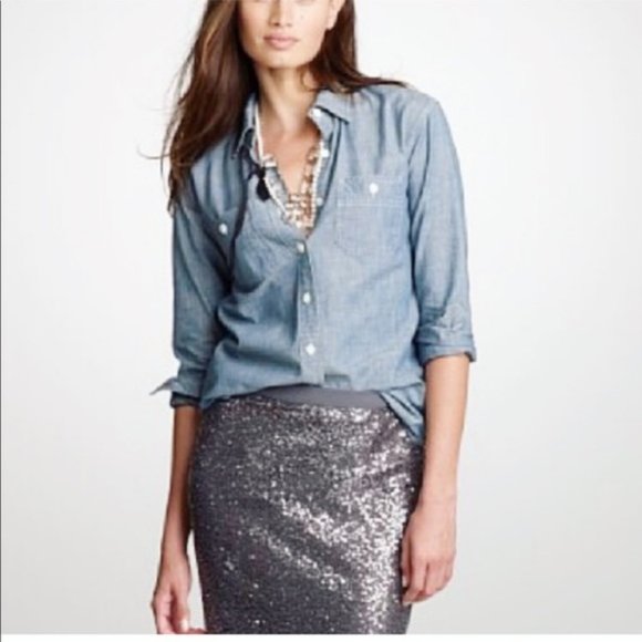 J. Crew Tops - J.Crew Selvedge Chambray Button Down Shirt